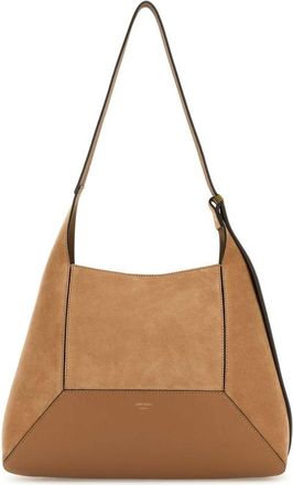 Jimmy Choo London Camel Suede Medium Diamond Shoulder Bag