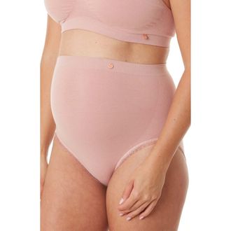 Cache Coeur High Waist Maternity Briefs in Dusty Rose at Nordstrom, Size X-Large