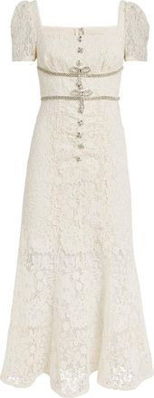 Self Portrait Diamant&eacute; Trim Lace Midi Dress Size XS