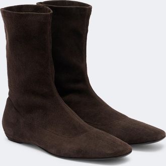 The Row Cindy suede ankle boots