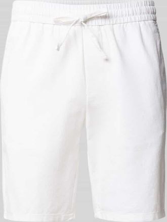 Only & Sons Regular Fit Shorts aus Baumwoll-Leinen-Mix Modell LINUS in Weiss, Gr&ouml;&szlig;e XXL