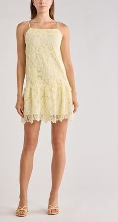 NSR A-Line Lace Minidress in Butter at Nordstrom Rack, Size X-Small