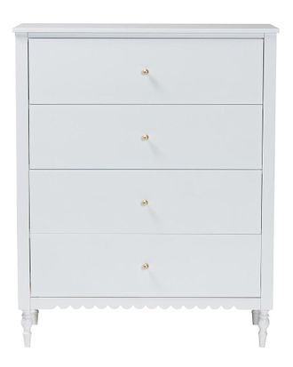 Baxton Studio Roni Modern 4-Drawer Chest With Scalloped Edges