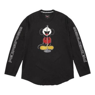 SUPREME x Number (N)Ine x Mickey Mouse Raglan Long-Sleeve T-Shirt Black FW25KN46-BLACK