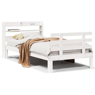 Berkfield Home Bed Frame with Headboard without Mattress White 90x190 cm Single