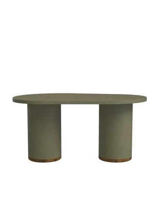 Hannun Mesa de comedor de microcemento en color verde oliva 160 cm