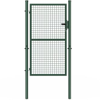 IDMarket Cancello da giardino in acciaio 105 x 175 cm con serratura e maniglia verde