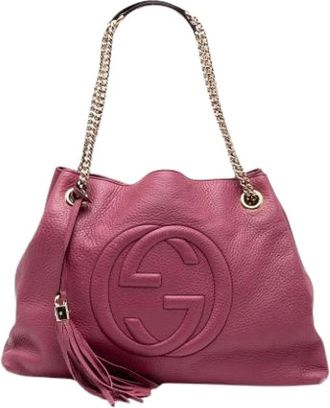 Gucci Pre-owned Shoulder Bags, female, Pink, Size: ONE SIZE Pre-owned Leather Shoulder Bag