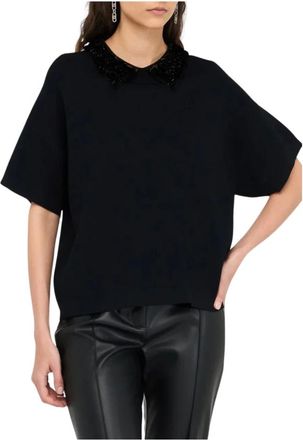 Liu Jo Blouses, female, Black, XS, Black Jumper with Style Cf5038