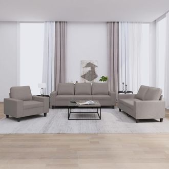 vidaXL Juego De Sof&aacute;s 3 Piezas Tela Gris Taupe Vidaxl