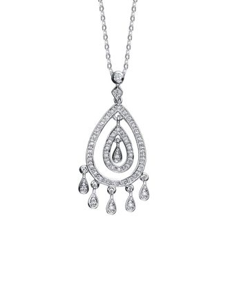 Genevive Silver Cz Classic Pendant