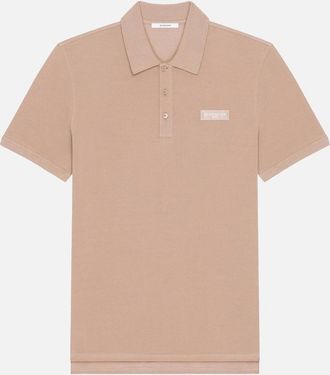 Givenchy Mens Branded Piquet Polo Beige - Cream - Size: 36