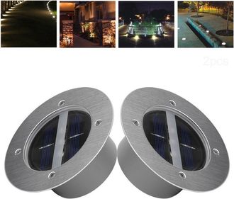OEM Lampara Solar De Jardin - 3 Led - Impermeable Ip65 - Para Camino Terraza Cesped - Encendido Automatizado Al Anochecer - 2 Unidades