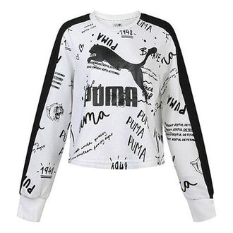 Puma (WMNS) PUMA Classics Logo Crew Aop Knit White 595214-52