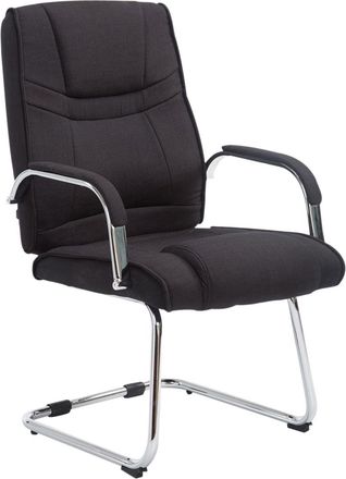 Clp Silla Cantil&eacute;ver Xxl Attila Tapizada En Tela Negro