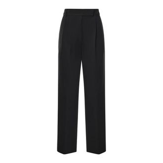 Frankie Shop Wijde broek - Dames - Broeken - Zwart - Maat: M Leer