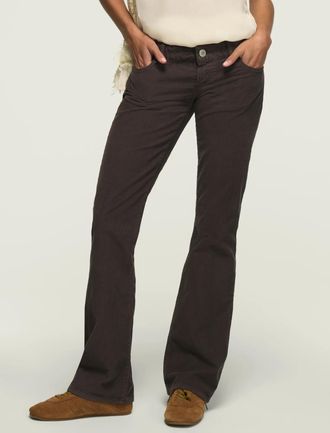 Lucky Brand Womens Ultra Low Rise Corduroy Lil Maggie Flare