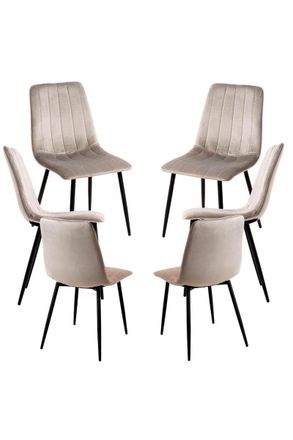 Regalos Miguel Packs Sillas Comedor - Pack 6 Sillas Liny Terciopelo - Gris