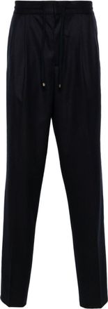 Brunello Cucinelli Navy Blue Wool Trousers