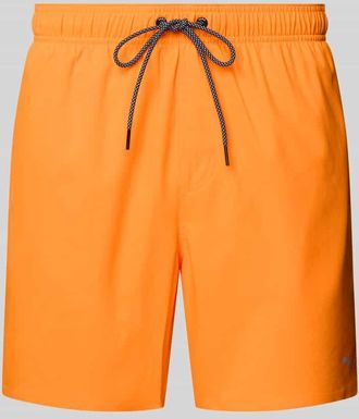 Puma Regular Fit Badehose mit Reißverschlusstasche in Orange, Größe S