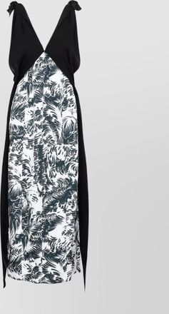 Bottega Veneta silk printed sleeveless v-neck maxi dress