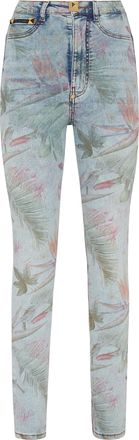 Philipp Plein Super Hoge Taille Jegging Flowers