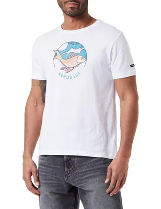 Armor Lux Armor Lux Mens Screen Printed T-Shirt, Painted Fish/White, XL