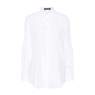Dolce & Gabbana Witte Katoenen Klassieke Blouse - Dames - Blouses & Shirts - Wit - Maat: S Katoen