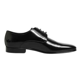 Dolce & Gabbana Zwarte Leren Derby Heren Schoenen - Heren - Nette schoenen - Zwart - 40 EU - Schoenen
