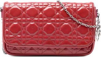 Dior Pre-owned Dior Patent Cannage Lady Dior Wallet On Chain Ladies QU2W74ZTMFOQ6G3J