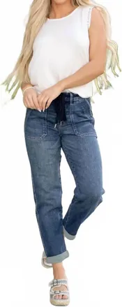 Judy Blue Chill Factor High Rise Denim Joggers - Plus In Dark Blue