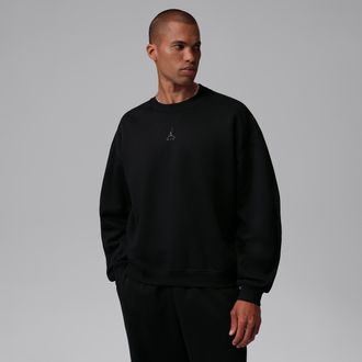 Nike Jordan Mens Jordan Brooklyn Oversized Fleece Crew-Neck Sweatshirt in Black | IM8915-010