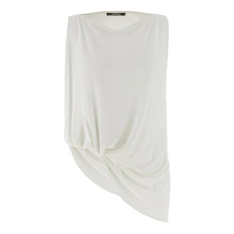 Jacquemus Tops, Dames, Wit, L, Le Haut Peplo Fluid Jersey Top