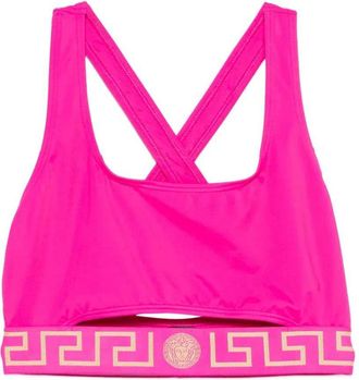 Versace Top bikini con logo Versace