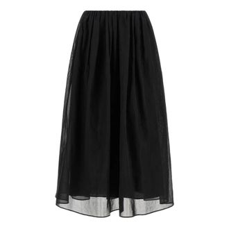 Brunello Cucinelli Organza Midi Skirt - female - Brunello Cucinelli - Midi Skirts - Black - XS - Skirts