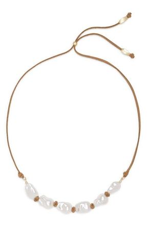 Ramy Brook Luna Suede Necklace in Gold at Nordstrom