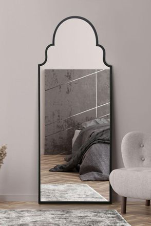 MirrorOutlet Black Framed Arched Leaner/Wall Mirror 71 X 28 (180CM X 70CM) | Size: 1 Pack
