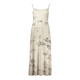 Desigual Morisot Lange Gecombineerde Jurk - Dames - Casual kleedjes - Wit - XS - Leer - Kleedjes