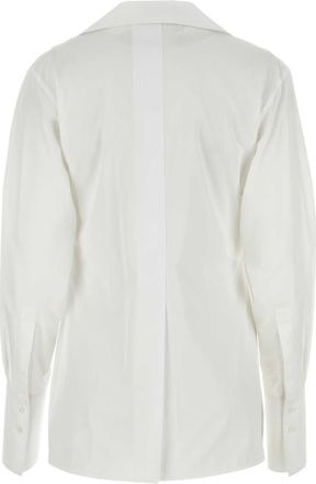 Givenchy Womens Wrap Collar Poplin Shirt White Cotton