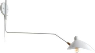 Jonathan Y Designs Frank 35 Iron Retro Swing LED Wall Sconce in White/brass Gold at Nordstrom