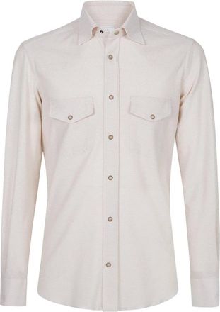 Eleventy Camicia Texas - Heren - Casual Overhemden - Beige - XL - Katoen - Overhemden