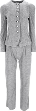Giorgio Armani Single-Breasted Blazer and Trousers Set in Grey Wool