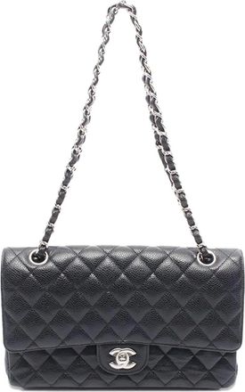 Chanel 2014-2015 Medium Classic Caviar Double Flap shoulder bag - Zwart