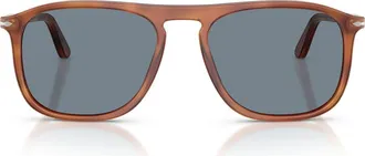 Persol 57mm Square Sunglasses in Terra Di Siena/light Blue at Nordstrom