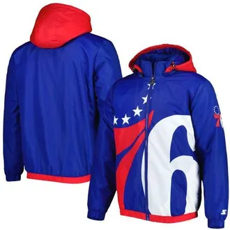 Starter Mens Starter Royal Philadelphia 76ers The Triple Double Full-Zip Hoodie Jacket at Nordstrom, Size Medium