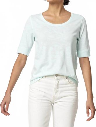 Lilla P Womens Elbow Sleeve Ballet Top In Pool