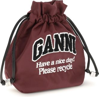 Ganni Womens Nylon Pouch Windsor Wine Clutches