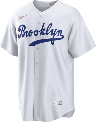 Nike Mens MLB Los Angeles Dodgers (Jackie Robinson) Cooperstown Baseball Jersey in White | C267KBWWQBK-UCP