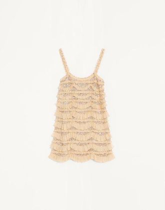Valentino Tulle Illusione Embroidered Short Dress Wo