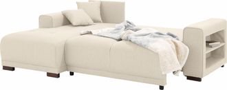 HOME AFFAIRE Ecksofa »Viborg L-Form« mit Regal in der Armlehne, wahlweise mit Bettfunktion